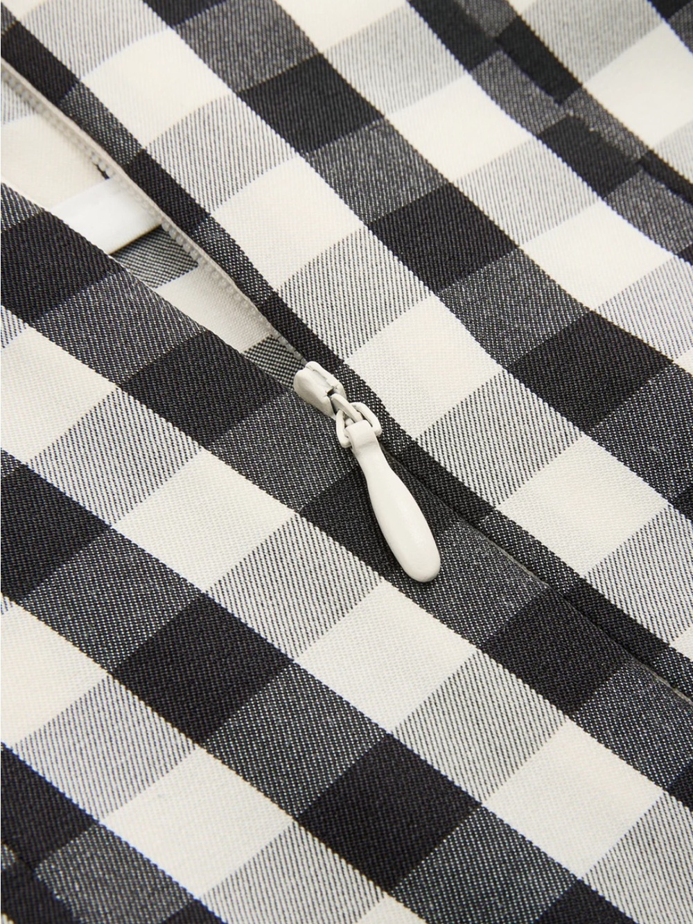Commense Gingham High-Waisted Pleated Midi Skirt NWT - Picture 5 of 5